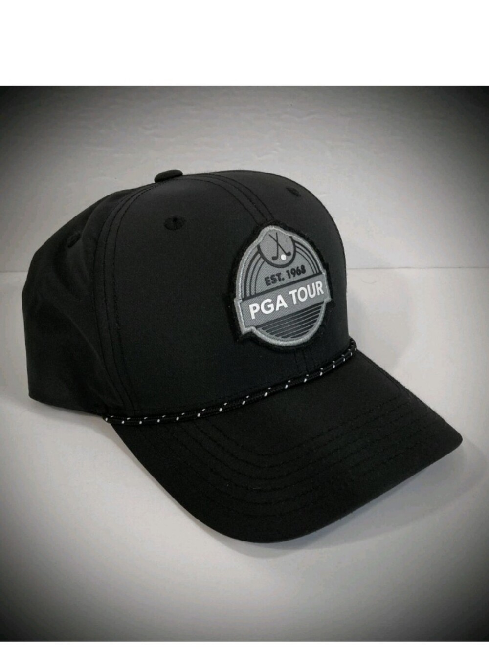 PGA TOUR DRY-FIT GOLF HAT men black gray pro-series lightweight EST 1968 new NWT